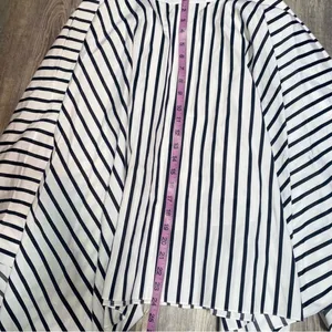 Adam Lippes Stripe Asymmetrical A-line Handkerchief Hem Midi Black Skirt sz 6 thumbnail 8