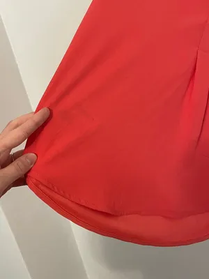 ANN TAYLOR Matte Jersey Shell Coral Split Neck Mixed Media Sleeveless Tank Top S thumbnail 16