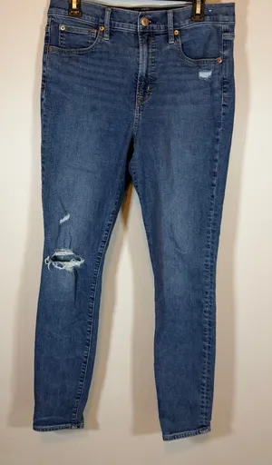 Gap True Skinny High Rise Denim Indigo Destroy Wash Jeans Womens 31 Long thumbnail 1