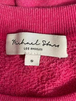 Michael Stars Flutter Short Sleeve Sweatshirt - Hot Pink thumbnail 4