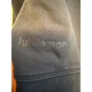 Lululemon Relaxed Cropped Crewneck Sweatshirt Navy Blue Fleece Pullover 3915 thumbnail 4
