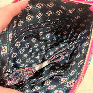 Vera Bradley Pink Floral Quilted Cotton Shoulder Bag Crossbody Handbag NWOT thumbnail 7