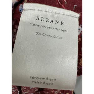 Sezane‎ Women Red Floral Maxi Dress Sz 36 Peasant Boho Cottagecore Feminine thumbnail 7