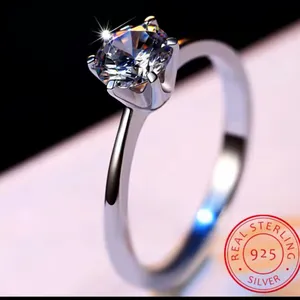 1 Ct Solitaire Engagement Ring Brilliant-Cut Simulated‎ Diamond, Size 8 thumbnail 14
