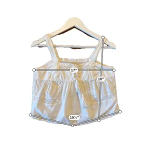 Amazon cotton cropped eyelet lace tank size small thumbnail 3