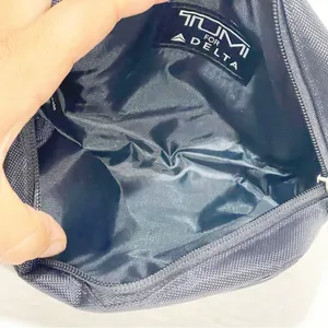 TUMI for Delta Black Nylon‎ Pouch Small Travel Toiletry Cosmetic Bag thumbnail 3