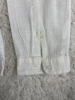 Abercrombie & Fitch White 100% Cotton Lace Up Peasant Blouse Size M thumbnail 5