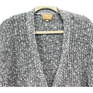 Lazy Sweater Ribbed‎ Knit Cardigan S Gray Dolman Linen Blend Chunky Relaxed thumbnail 3