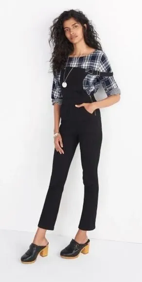 Madewell Cali Demi-Boot Overalls in‎ Black Frost size XS thumbnail 1
