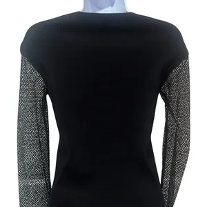 Maje Lysea Mixed Media Long Sleeve Top Fairygoth Party Grunge Chic Size 1 (S) thumbnail 5