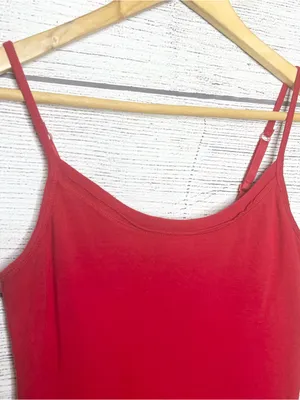 No Boundaries Red Spaghetti Strap Tank Top with Built In Shelf Bra Size Medium thumbnail 3