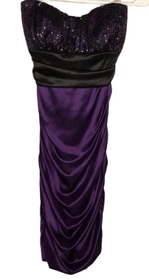 Windsor Strapless Prom Dress Purple‎ Black thumbnail 1