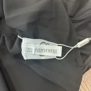 NWT Beginning Boutique Primrose Black Satin Off the Shoulder Mini Dress Womens 0 thumbnail 7