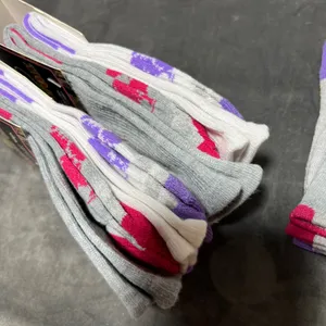 Mossy Oak‎ Ladies Crew Half Cushion Socks 6 Pairs Grey White Pink Purple 4-10 thumbnail 5