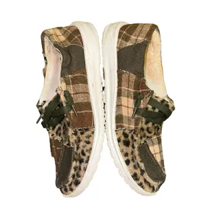 Gypsy Jazz Leopard Patchwork Slip On Sneakers Size 6‎ Boho Casual Shoes Green thumbnail 6