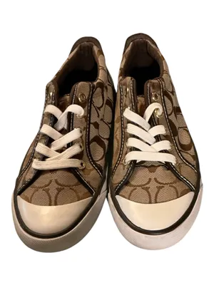 Coach Barrett Signature Canvas Low Top Sneakers Brown / Tan Size 7B thumbnail 2