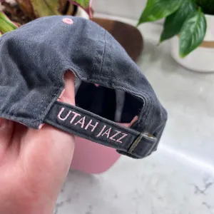 47 Brand Utah Jazz NBA Hat Charcoal Grey Pink Embroidered Adjustable‎ Cap thumbnail 3