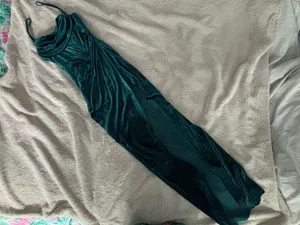 Baltic Born Emerald Gaia Velvet Spaghetti-Strap Maxi Dress thumbnail 1