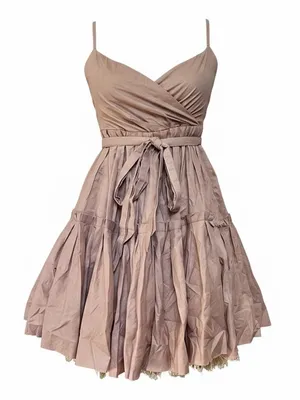 Vintage “Nelli USA” 100% Cotton Mini Dress in Taupe thumbnail 1