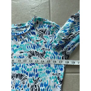 Ibkul‎ Tillie Dress Small Blue White Long Sleeve Mesh Stretch Golf Tennis UPF thumbnail 3