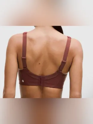 Lululemon Run Times Sports Bra size 34D red Merlot active wear Athleisure yoga thumbnail 2