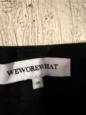 WeWoreWhat Straight Leg Mid Rise Black Denim Jeans thumbnail 3