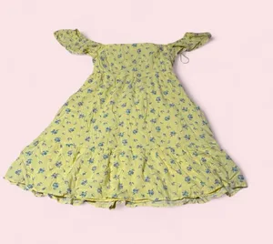 Hollister Yellow Mini Dress with Blue Floral Print thumbnail 1