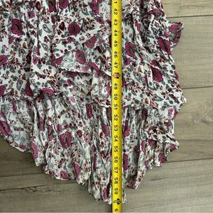 Anthropologie RAGA Summer Bloom Pink Red Cream Floral Ruffle High-Low Dress XS thumbnail 13