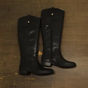 NEW INC International Concepts Fawne Leather Knee-High Riding Boots Black 8.5M thumbnail 5