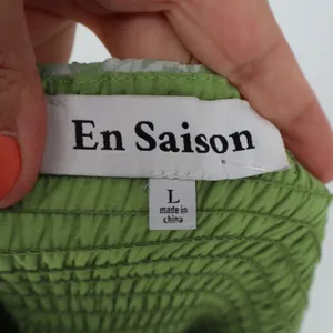 En Saison Green Floral Ruffle Strap Smocked Midi Dress Large thumbnail 3