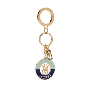 Victoria’s Secret VS Monagram Nautical Keychain Charm Gold Blue Aqua thumbnail 5