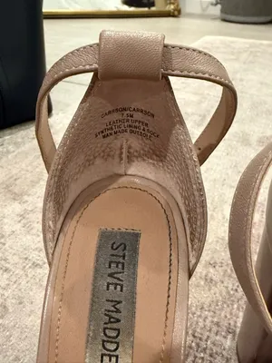 Steve Madden Beige/Taupe Ankle-Strap Block Heel Sandals thumbnail 2