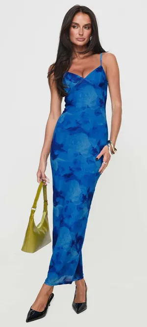 NWT Princess Polly Hathaway Maxi Dress Blue Floral US 4 thumbnail 1