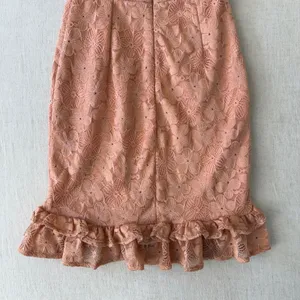 Hello Molly Lace Mini Dress Womens Size 4 Peach Coral Ruffle Off Shoulder Floral thumbnail 12