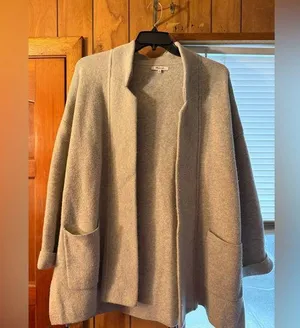 Madewell Sweater Size XL Merino Wool Beige Cardigan Blazer thumbnail 1