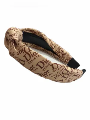 Source Unknown NWOT Fashion Headband Beige w/Brown “D” Prints thumbnail 4