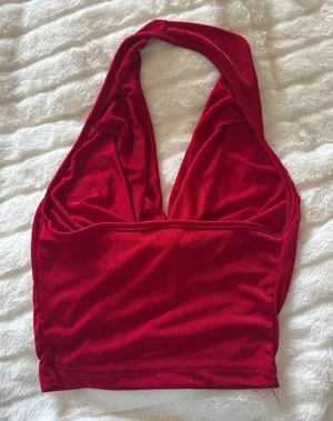 Red Shein Halter Neck Top thumbnail 1