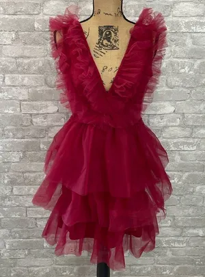 Joyfunear Deep V Neck Mesh Dress thumbnail 1
