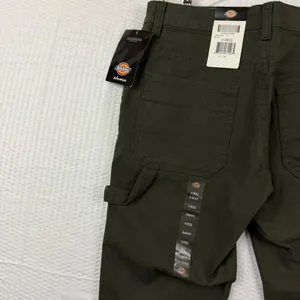 Dickies Womens Slim Fit Duck Carpenter Pants Olive Green FD2600RMS Size 4 Reg thumbnail 4
