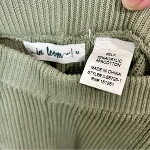 In Loom Women’s Knit Flare Pant Olive Green Size Medium USED thumbnail 4