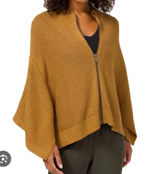 Lululemon‎ Softer Still Cashmere Blend Wrap Zip Sweater M/L athleisure layered thumbnail 1