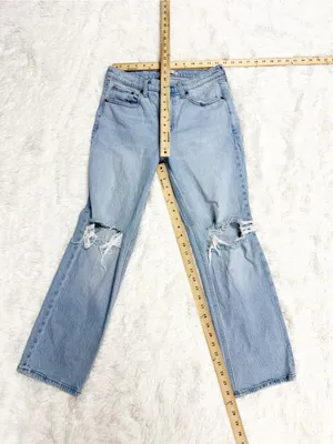 Abercrombie & Fitch 90s Straight Mid Rise Jeans 28 Short Distressed thumbnail 5