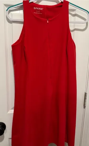 Spanx Red Sleeveless Ponte Dress Shaping Sheath Midi Size Large thumbnail 1
