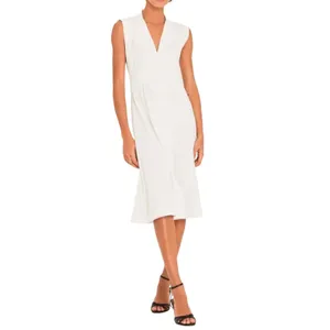 ba&sh Lady Dress Women XS Off-White‎ Sleeveless Button Front Midi Parisian Chic thumbnail 13