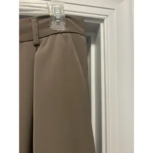 Wide Leg Tan Polyester Blend Dress Pants High Rise Pockets Size 2X XXL Pleats thumbnail 2