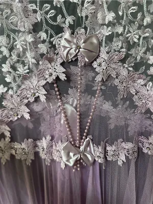 Embroidered Sheer Lace Robe in Light Lavender - Elegant Layering M thumbnail 12