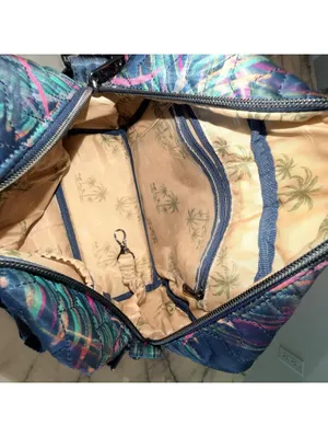 Lug Jive Tropical Multicolor Quilted Crossbody Bag Tote Handbag 10x10 Blue Green thumbnail 9