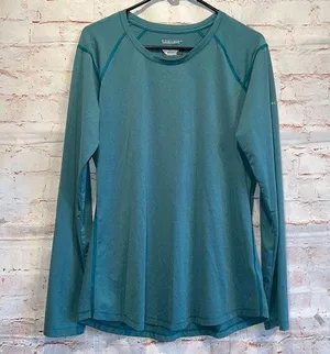 Columbia Omni-wick women’s long sleeve teal loose fit activewear pullover top M thumbnail 1