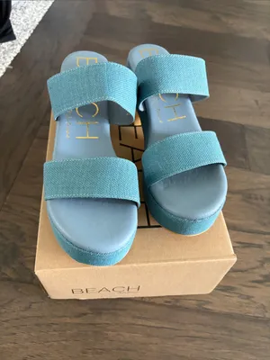 New in Box Matisse Beach Ocean Avenue Denim Sandals Sz 8 thumbnail 8
