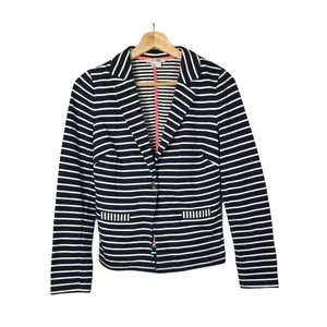 Boden Navy &‎ White Striped Summer Jersey Blazer 2 thumbnail 2
